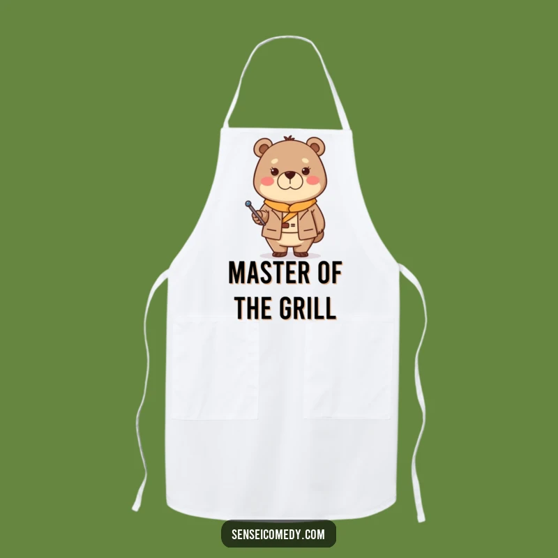 Funny Bear Sensei Kitchen Apron - Cook with Stern but Kind Authority