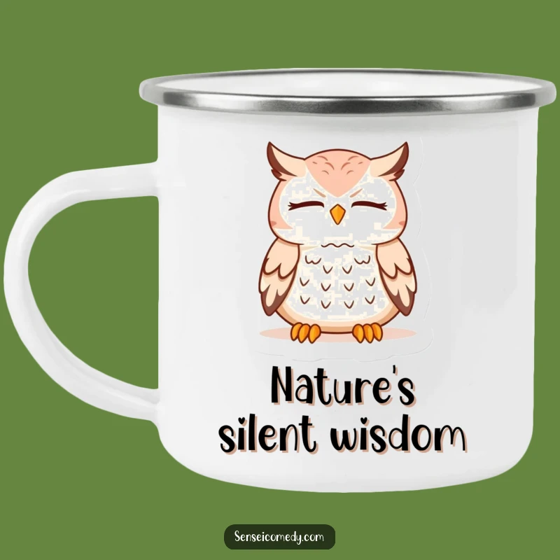 Funny Owl Sensei Camping Mug - Sip Wisdom by the Campfire
