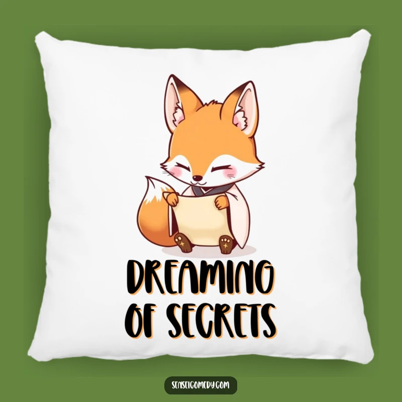 Funny Fox Sensei Scroll Pillow - Plush Comfort for Diligent Relaxation