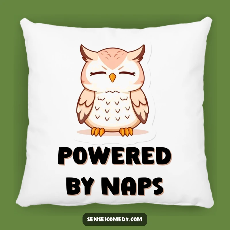 Funny Owl Sensei Meditation Pillow - Plush Comfort for Peaceful Naps