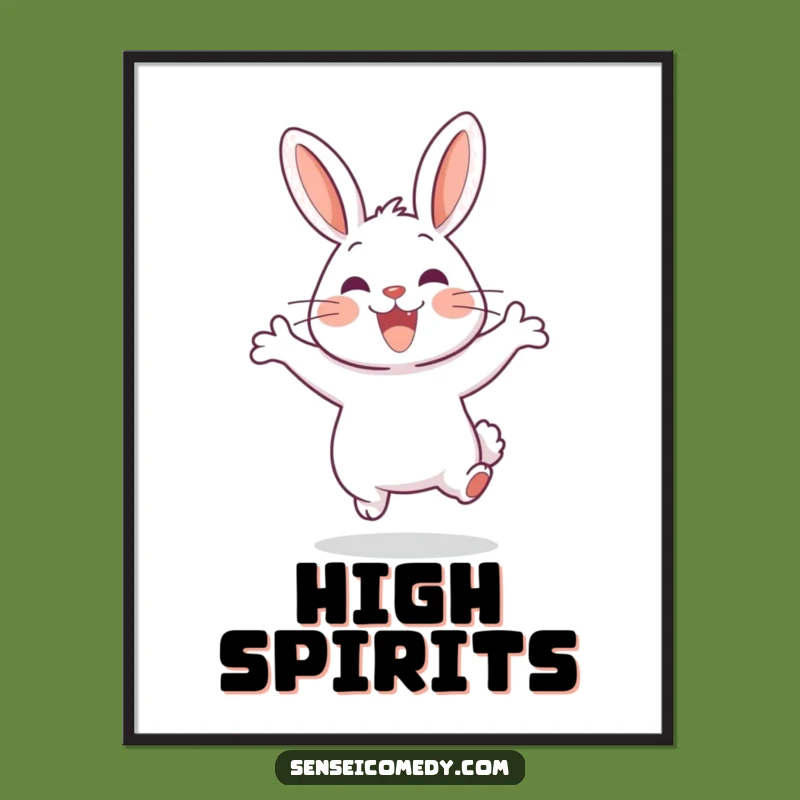 Funny Rabbit Sensei Digital Art Print - Instant Joyful Energy
