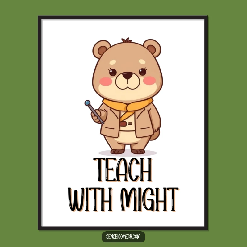 Funny Bear Sensei Poster - Inspiring Art for Stern but Kind Spaces
