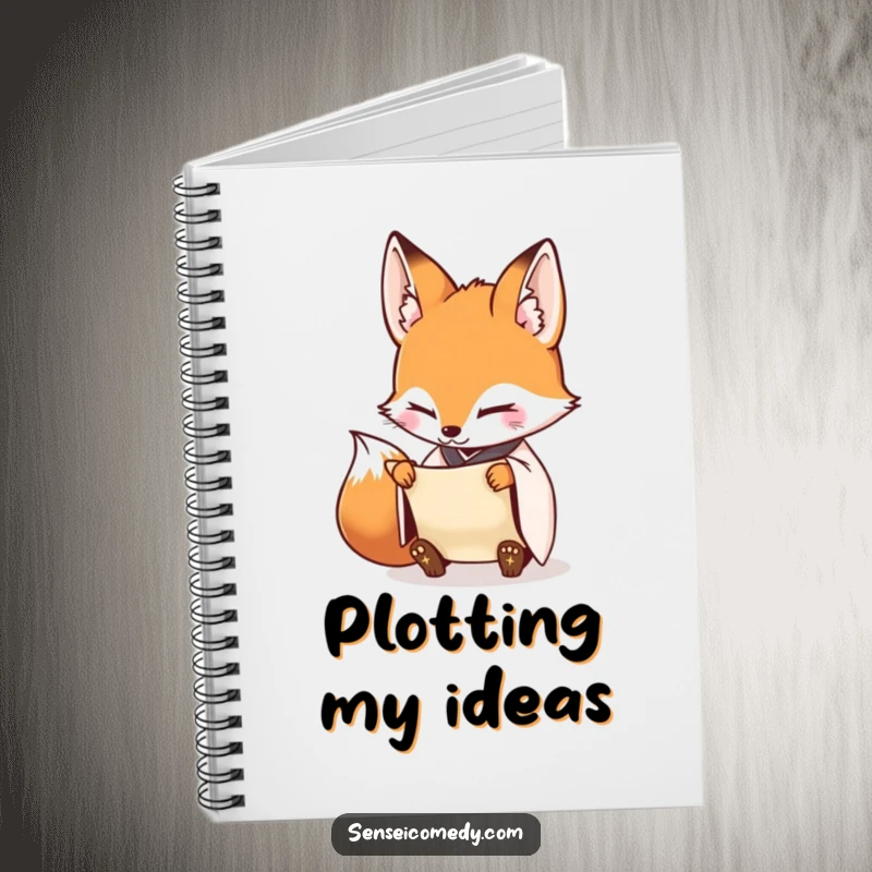 Funny Fox Sensei Notebook: Journal featuring a diligent fox inspecting a scroll, for writing detailed notes.