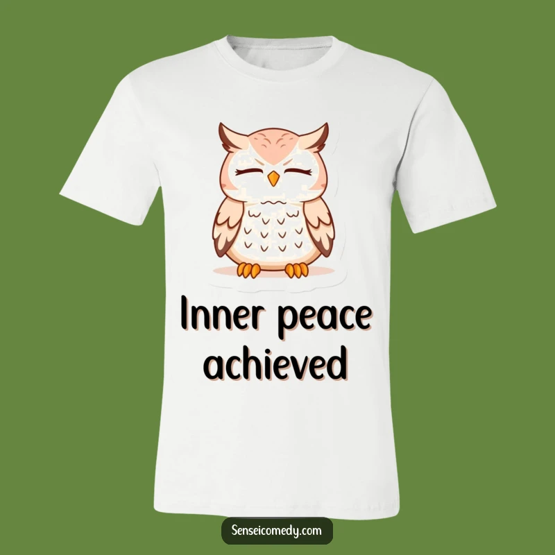 Funny Wise Owl Sensei T-Shirt - Comfy Meditation Tee for Peaceful Souls