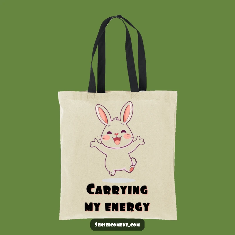 Funny Rabbit Sensei Jump Tote Bag - Carry Your Energy and Essentials